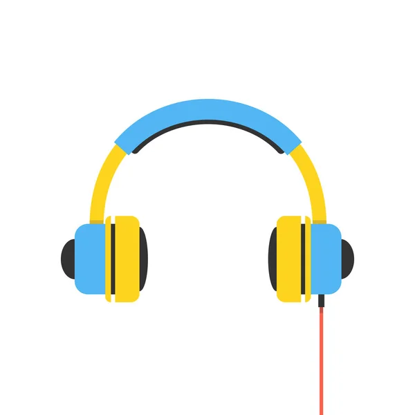 Auriculares Estilo Plano Ilustración Vectorial — Vector de stock