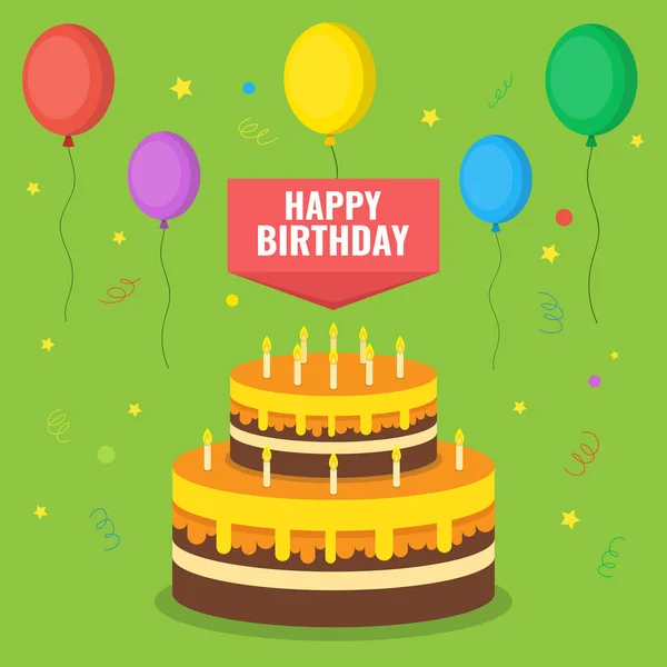 Vector Ilustración Tarjeta Feliz Cumpleaños — Archivo Imágenes Vectoriales