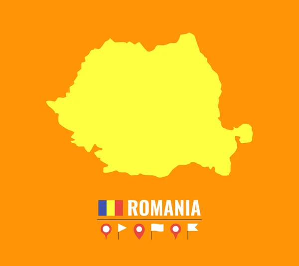 Alta Mappa Vettoriale Dettagliata Della Romania Illustrazione Vettoriale Piatta Sfondo — Vettoriale Stock