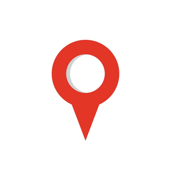 Rode Kaart Aanwijzer Pictogram Gps Locatie Symbool Platte Ontwerpstijl Vectorillustratie — Stockvector
