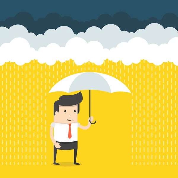 Ilustração Vetorial Empresário Com Guarda Chuva —  Vetores de Stock