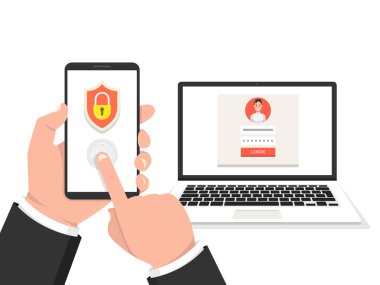 kimlik doğrulama kavramı vektör illüstrasyon 