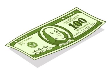 Beyaz 100 dolarlık banknot 