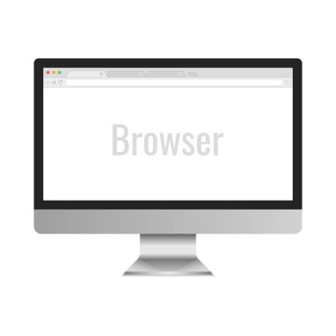 bilgisayar ekranı vektör illüstrasyon, tarayıcı