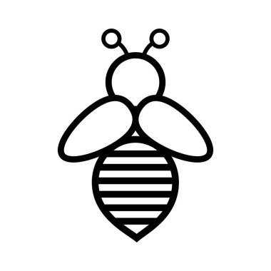 karikatür arı simgesi, vektör illüstrasyon 