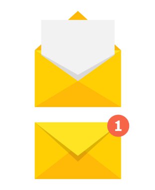 posta, zarflar, vektör illüstrasyon  