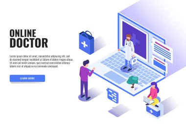 online doktor vektör illüstrasyon 