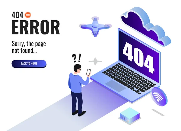 Vektorillustration Geschäftskonzept 404 Fehler — Stockvektor