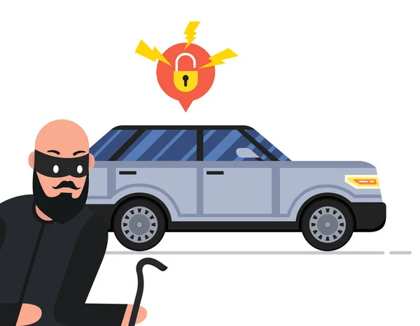 Araba Hırsızlığı Web Simgesi Vektör Illüstrasyon — Stok Vektör