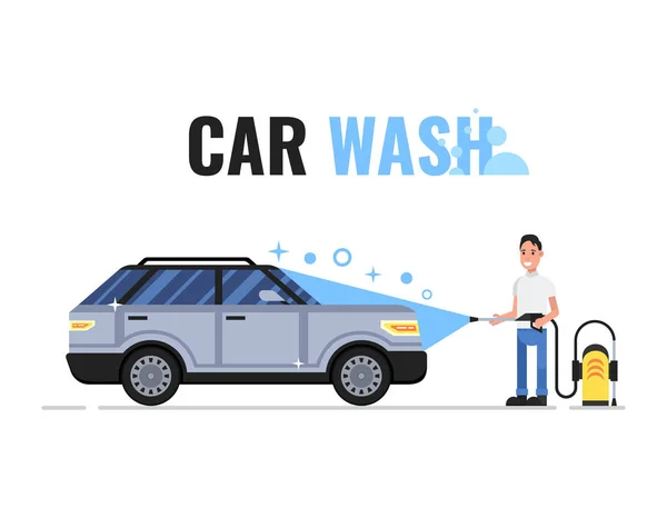 Πλύσιμο Αυτοκινήτων Εικονίδιο Web Εικονογράφηση Φορέας — Διανυσματικό Αρχείο
