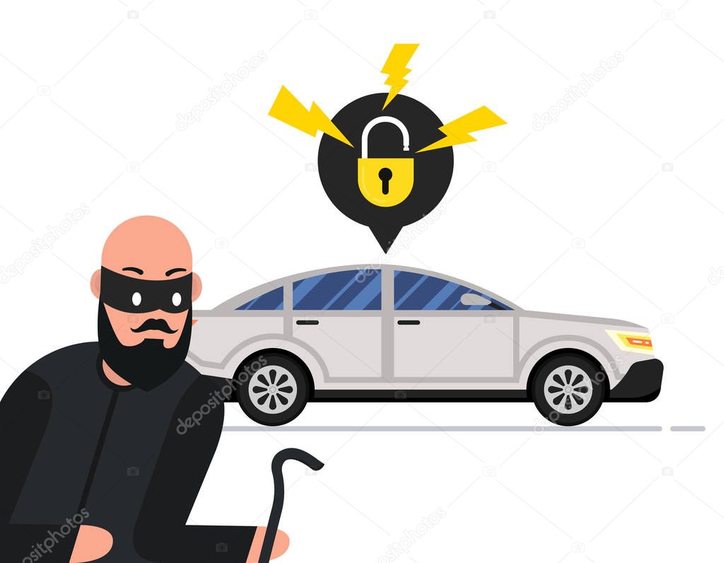 car theft  web icon, vector illustration 