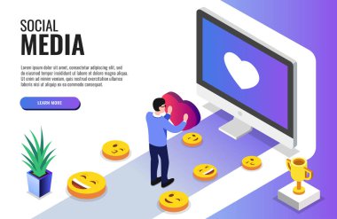 Sosyal medya konsept vektör illüstrasyonu 