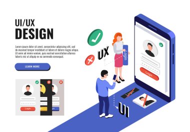 ux ui tasarım, vektör, illüstrasyon 