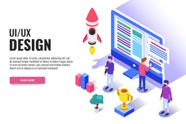 ux ui tasarım, vektör, illüstrasyon 