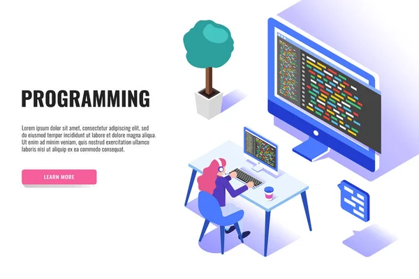 プログラミングポスターのベクトルイラスト — ストックベクタ