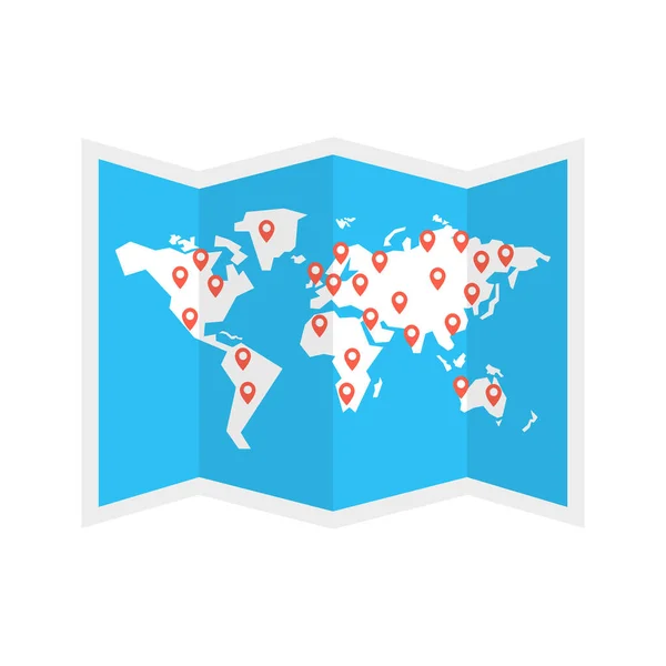 Wereldkaart Vectorillustratie — Stockvector