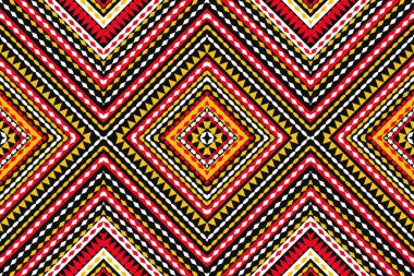 Tekstil desenli kumaş desenli etnik kabile desenli çiçek. Tekstil halı battaniye yastık muşambası arka planı için siyah beyaz geometri dairesi üçgen arka planı. Tekrarla. 