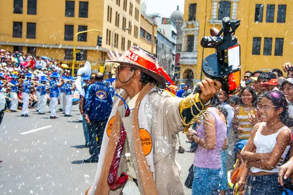 Festival Candelaria Folklorní Tance Typickými Kostýmy Průvodu Limy Peru — Stock fotografie