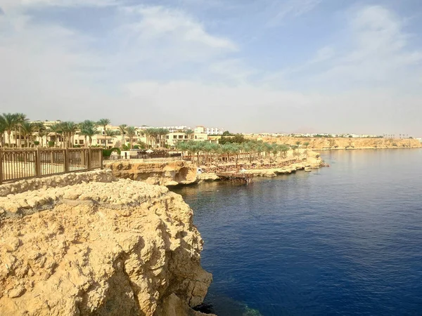 Kilátás Vörös Tengerre Strandra Sharm Sheikh Sínai Félsziget Déli Csúcsán — Stock Fotó
