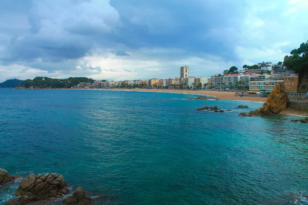 Utsikt Över Klipporna Vid Medelhavskusten Lloret Mar Katalonien Spanien — Stockfoto