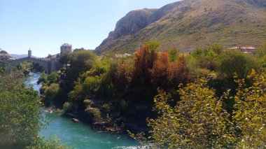 Bosna-Hersek 'te güzel bir yaz gününde Mostar