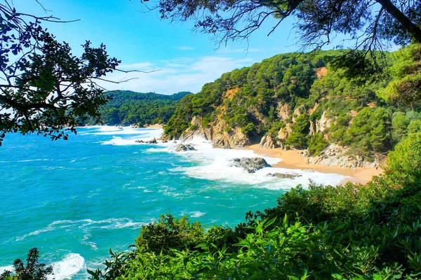 Havskusten Lloret Mar Costa Brava Katalonien Spanien — Stockfoto