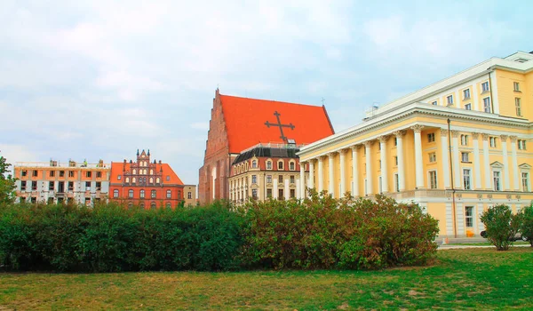 Vue Sur Architecture Vieille Ville Animée Wroclaw Pologne — Photo