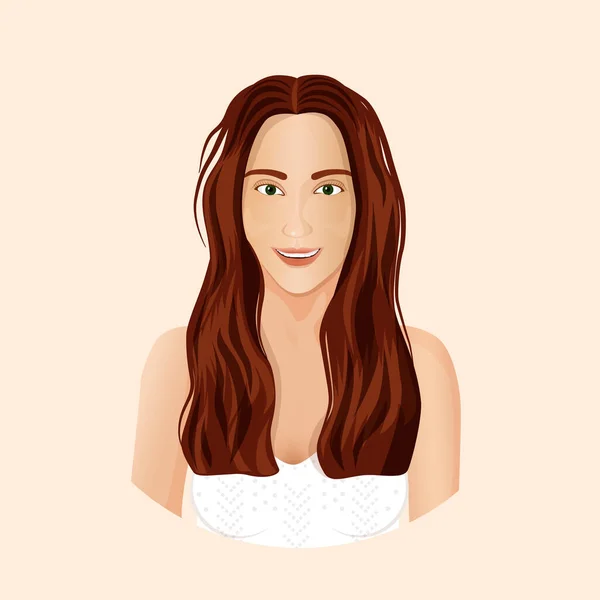 Ilustração Vetorial Uma Menina Morena Avatar Conceito Design Caracteres Retrato — Vetor de Stock