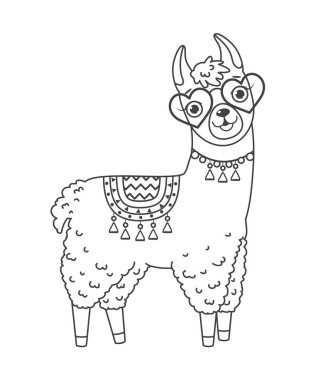 Download Llama Black Line Free Vector Eps Cdr Ai Svg Vector Illustration Graphic Art