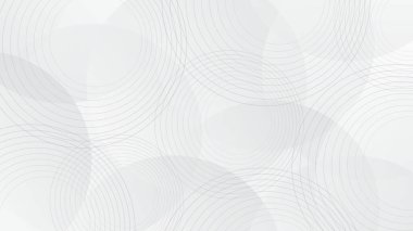 Arkaplanda soyut çember deseni gradyanı beyaz ve gri. Dinamik tasarım ögesi.