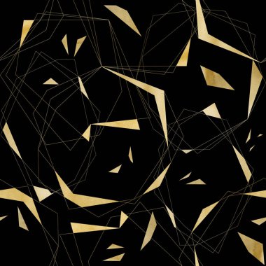 Geometrik altın folyo Seamless modeli