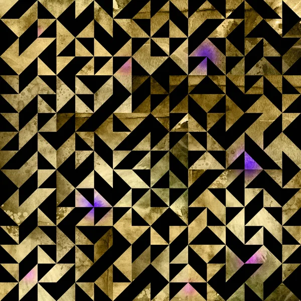 Geometric Golden Foil Seamless Pattern