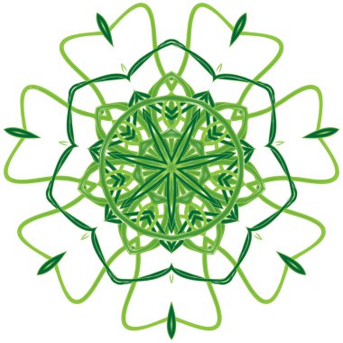 Arapça renkli Mandala. Etnik kabile süsler yeşil