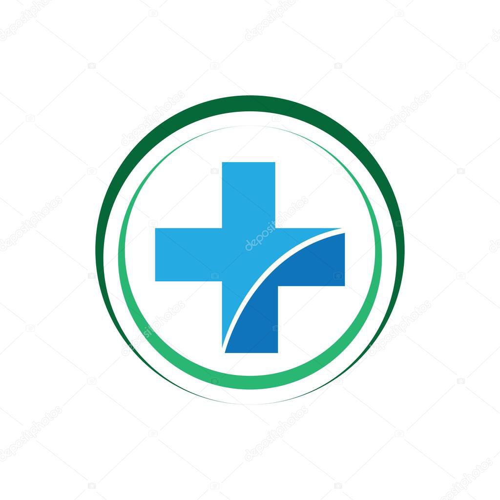 Abstract round symbol with happy human silhouette