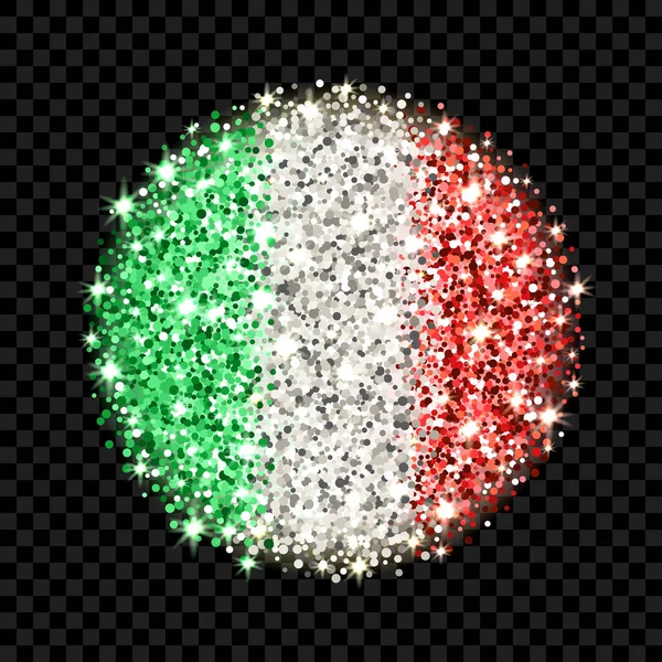 Drapeau Italie insigne étincelant — Image vectorielle