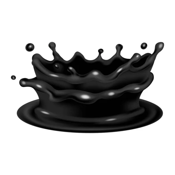 Óleo preto splash coroa —  Vetores de Stock