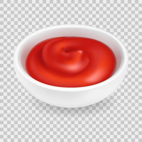 Tomatketchup i en skål — Stock vektor