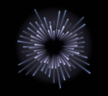 Işık patlaması etkisi. Havai fişek hareketi. Şeffaflık ile radikal dengeleyici