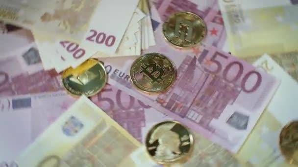 Weltgeschäft mit Kryptowährungen. Bitcoin-Mining und -Handel — Stockvideo