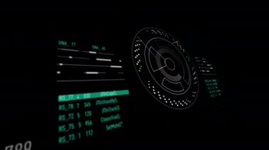 HUD tarzında çağrılarla birlikte dijital arkaplan. Scifi kullanıcı arayüzü