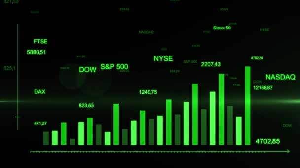 Flèche de croissance futuriste sur le graphique financier. Graphique de trading boursier — Video