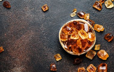 Kahverengi şeker şeker kamışı, üstten görünüm