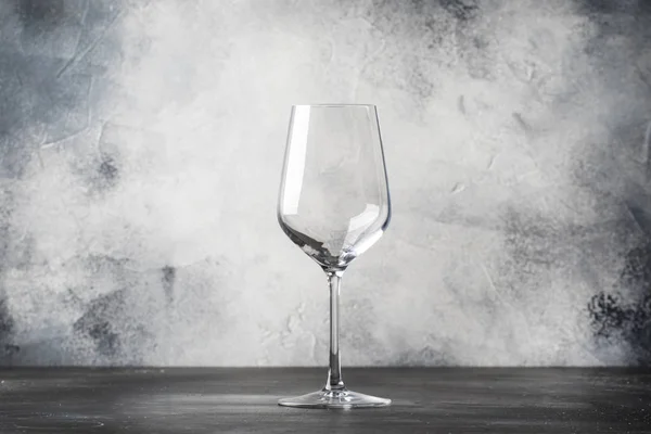 Bicchiere Vino Vuoto Vino Bianco Rosato Sfondo Grigio Spazio Copia — Foto Stock