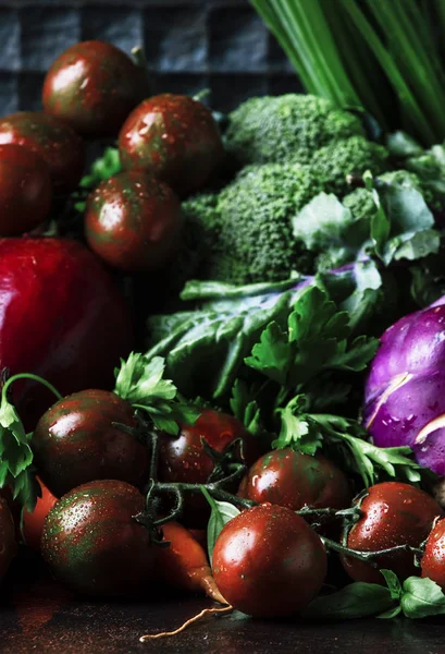 Layout Saudável Alimentação Limpa Comida Vegetariana Dieta Conceito Nutrição Vários — Fotografia de Stock