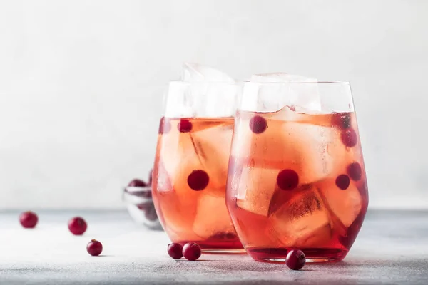 Cranberry Cocktail Cape Kodder Ice Rosemary Berries Bar Tools Gray — Stock Photo, Image