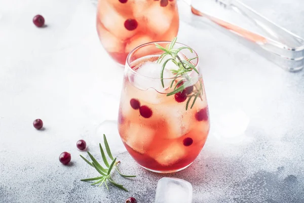 Cranberry Cocktail Cape Kodder Met Ijs Rozemarijn Bessen Bar Tools — Stockfoto