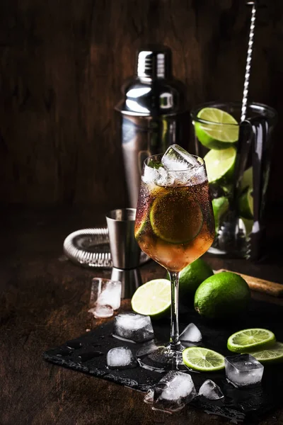 Alcoholic Cocktail Long Island Vodka Gin Tequila Silver White Rum — Stock Photo, Image