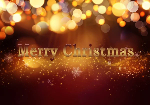 Goldener Roter Weihnachts Oder Neujahrshintergrund Mit Glitzern Schneeflocken Sternen Bokeh — Stockfoto