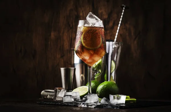 Alcoholische Cocktail Long Island Met Wodka Gin Tequila Zilver Witte — Stockfoto