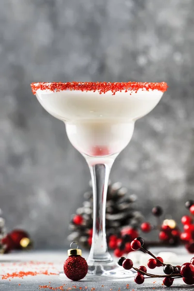 스노우 다이키리 크리스마스 알코올 칵테일 럼주와 분위기의 — 스톡 사진